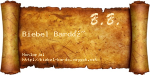 Biebel Bardó névjegykártya